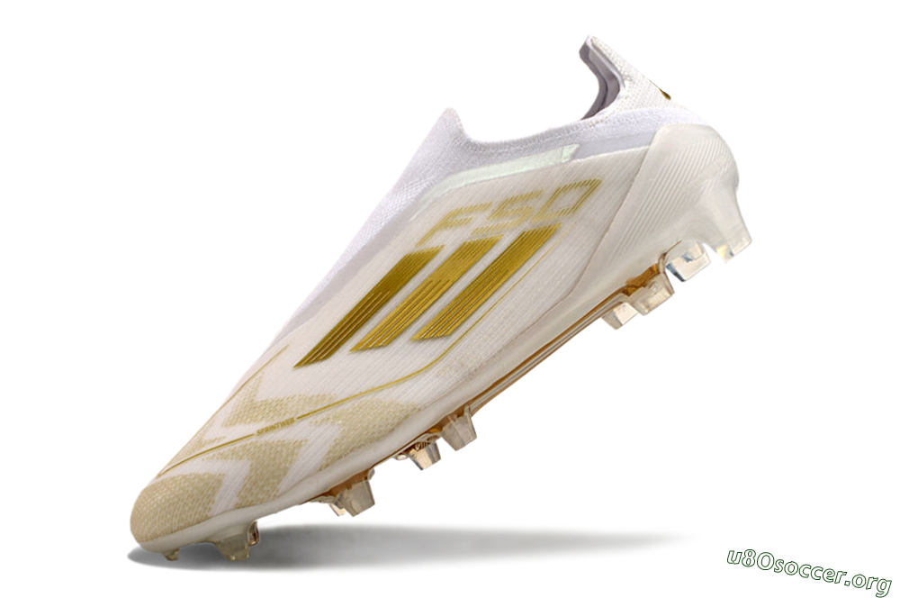 Adidas F50 Elite Laceless FG Football Boots - White/Gold 5