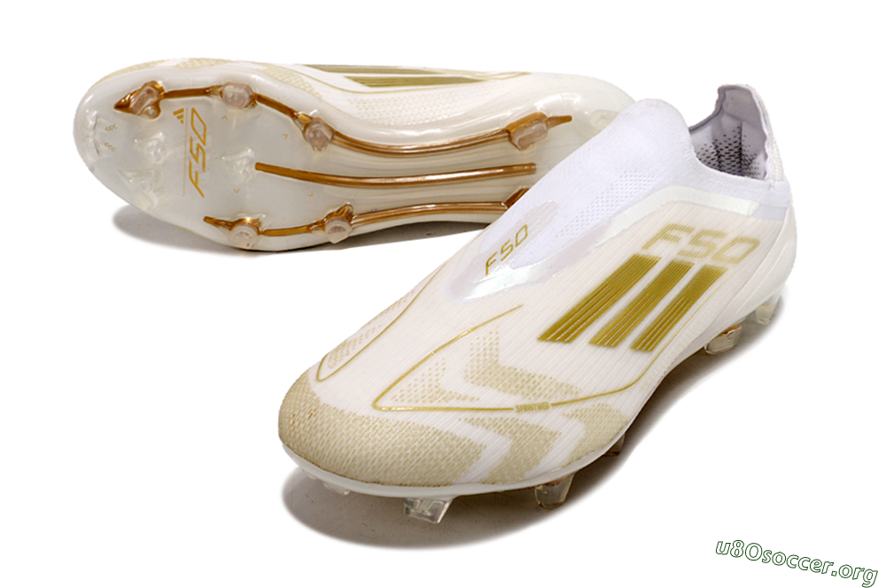 Adidas F50 Elite Laceless FG Football Boots - White/Gold 0