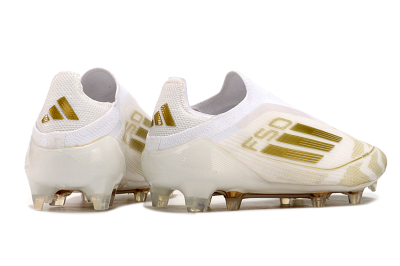 Adidas F50 Elite Laceless FG Football Boots - White/Gold