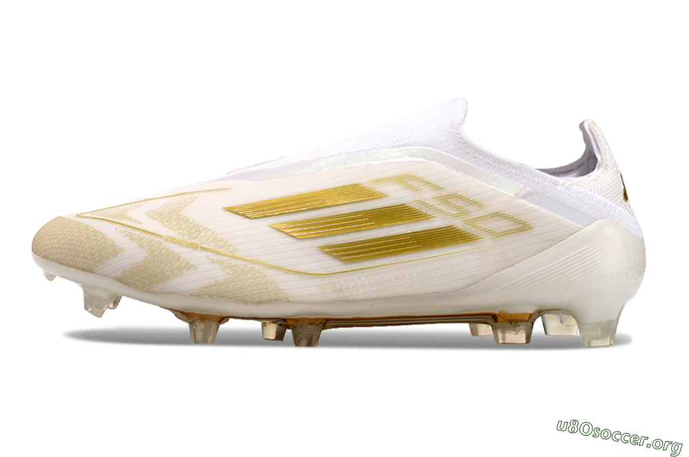 Adidas F50 Elite Laceless FG Football Boots - White/Gold 3