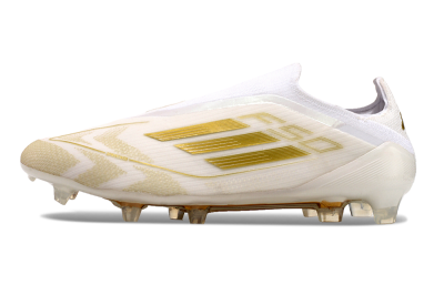 Adidas F50 Elite Laceless FG Football Boots - White/Gold