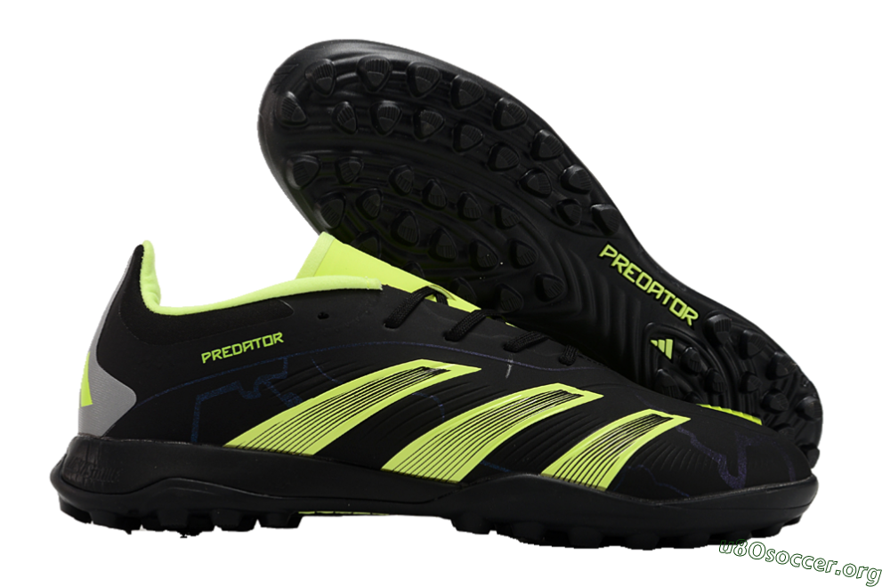 Adidas Predator 24 Elite TF Football Shoes - Black/Yellow/Grey 2