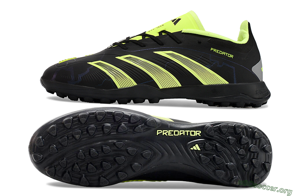 Adidas Predator 24 Elite TF Football Shoes - Black/Yellow/Grey 1