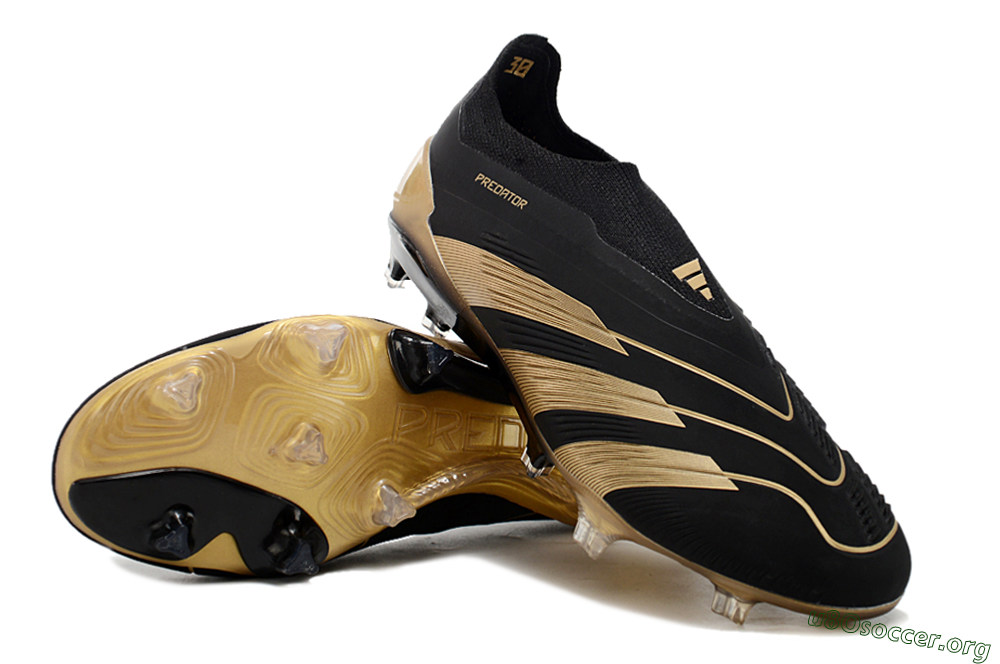 Adidas Predator Accuracy+ Laceless FG Football Boots - Black/Gold 0