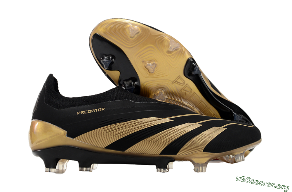 Adidas Predator Accuracy+ Laceless FG Football Boots - Black/Gold 2