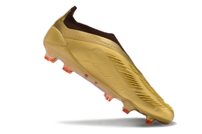 Adidas Predator 24 Elite Laceless FG Football Boots - Gold/White/Brown