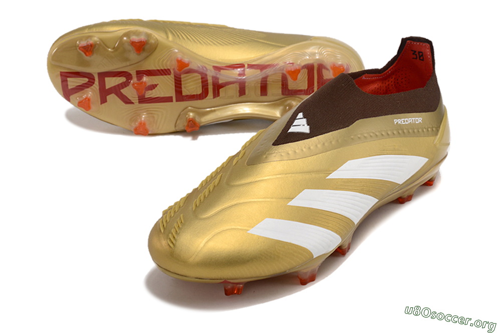 Adidas Predator 24 Elite Laceless FG Football Boots - Gold/White/Brown 0