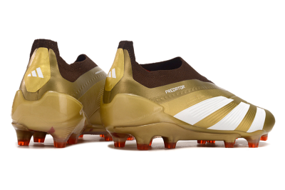 Adidas Predator 24 Elite Laceless FG Football Boots - Gold/White/Brown