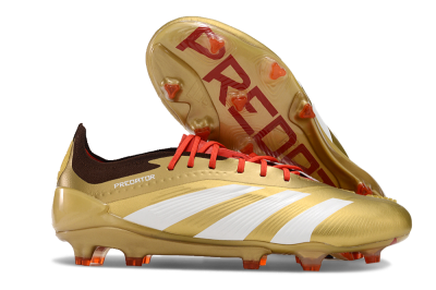 Adidas Predator 24 Elite FG Football Boots - Gold/White/Brown