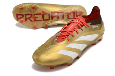 Adidas Predator 24 Elite FG Football Boots - Gold/White/Brown