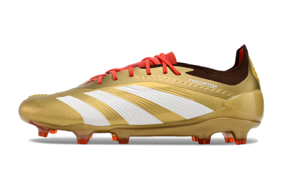 Adidas Predator 24 Elite FG Football Boots - Gold/White/Brown