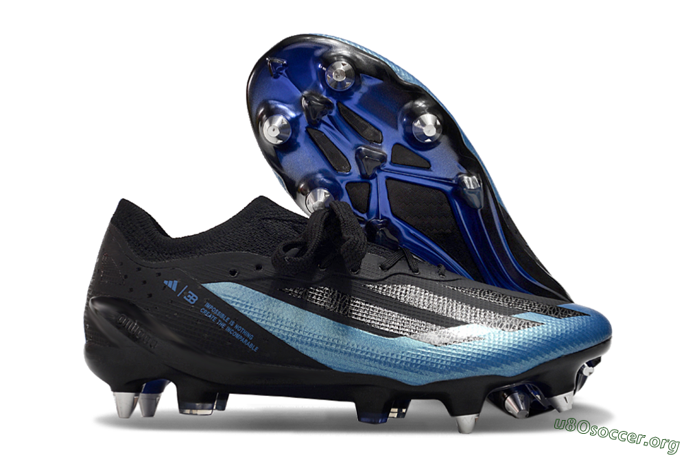 Adidas X Bugatti Crazyfast.1 SG Football Boots - Black/Blue/Silver 2
