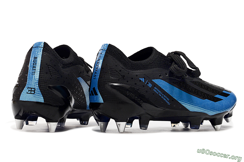 Adidas X Bugatti Crazyfast.1 SG Football Boots - Black/Blue/Silver 6
