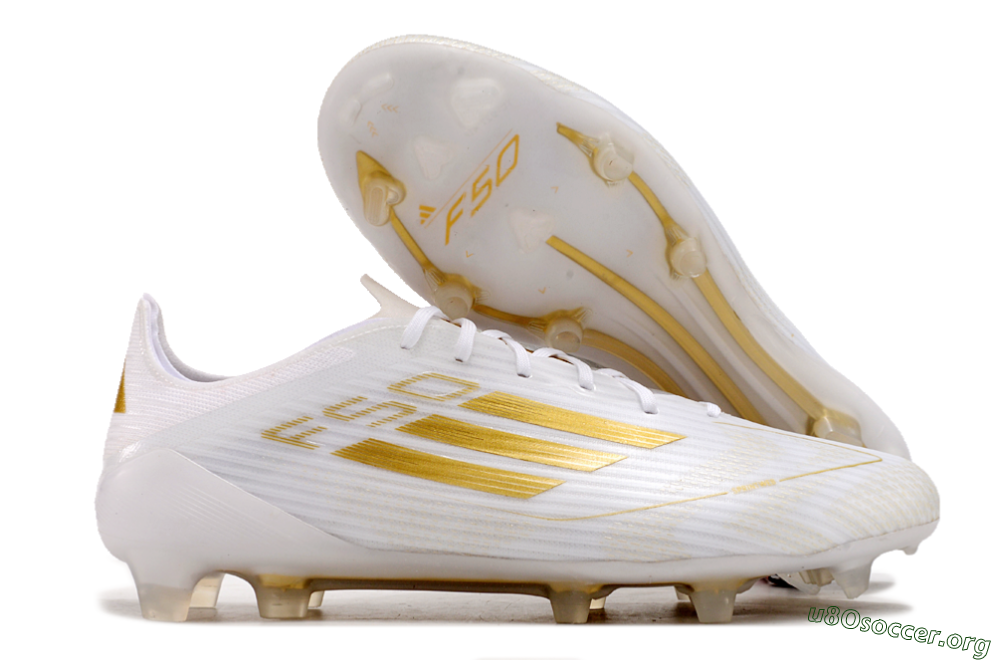 Adidas F50 Adizero FG Football Boots - White/Gold 1