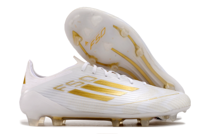 Adidas F50 Adizero FG Football Boots - White/Gold