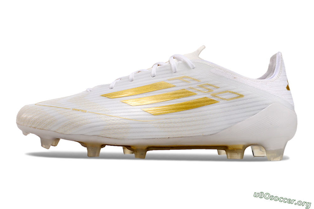 Adidas F50 Adizero FG Football Boots - White/Gold 2