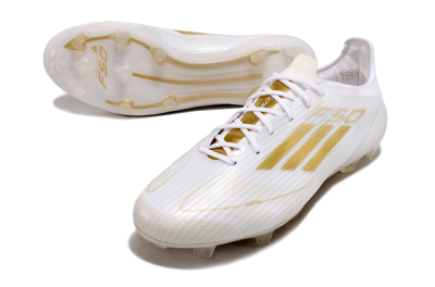 Adidas F50 Adizero FG Football Boots - White/Gold
