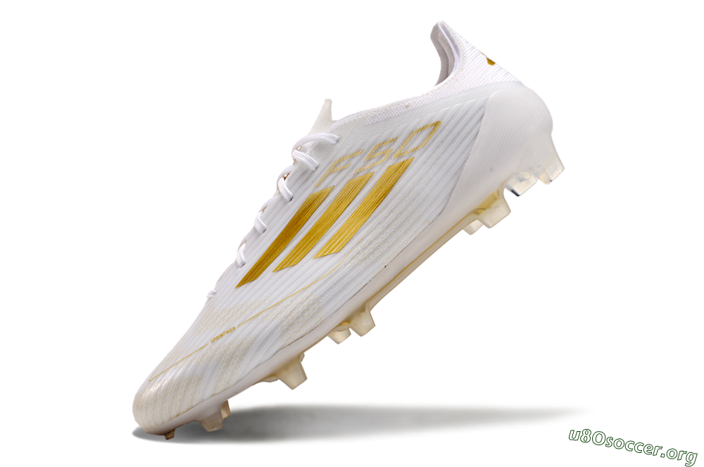 Adidas F50 Adizero FG Football Boots - White/Gold 4