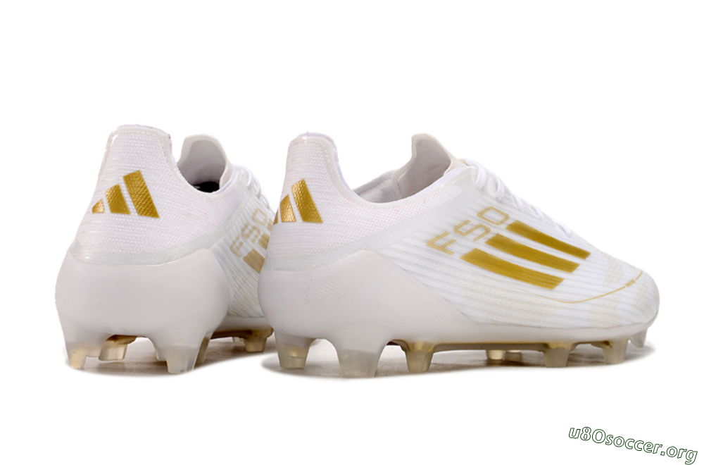 Adidas F50 Adizero FG Football Boots - White/Gold 5