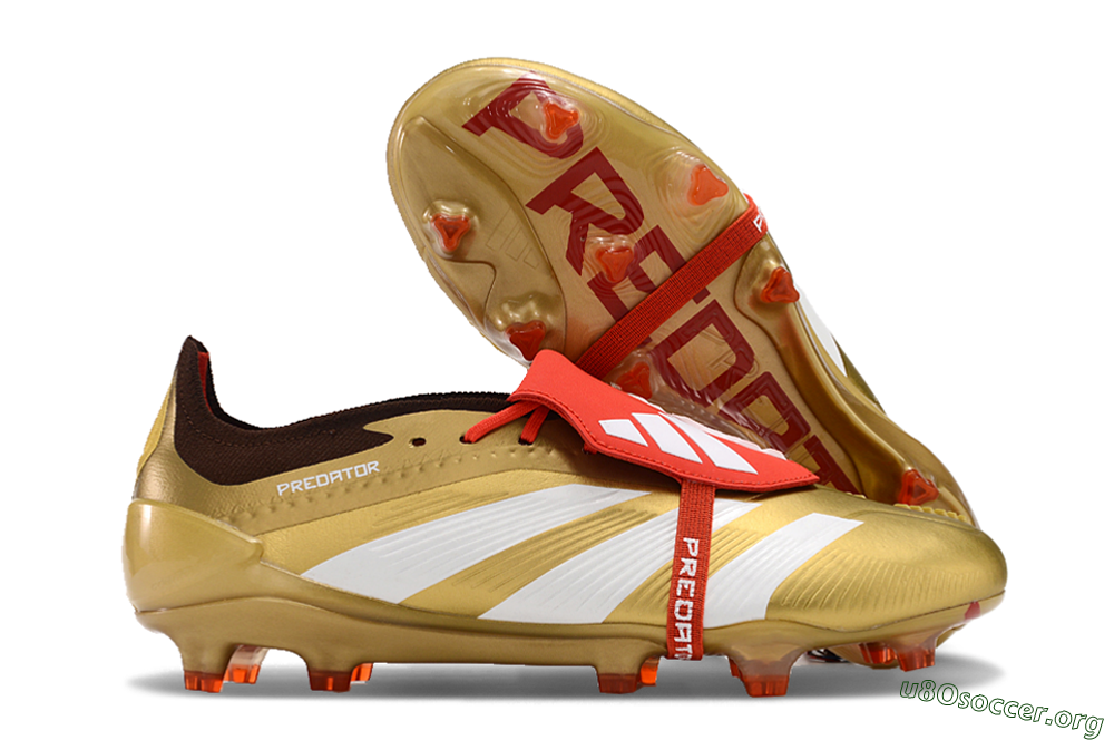 Adidas Predator Elite Foldover Tongue FG Football Boots - Gold/White/Red 2