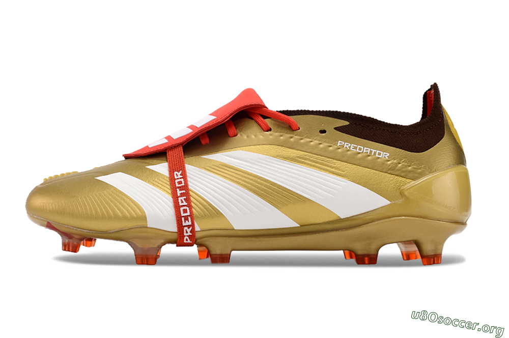 Adidas Predator Elite Foldover Tongue FG Football Boots - Gold/White/Red 3