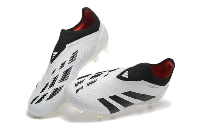 Adidas Predator 24 Elite Laceless FG Football Boots - White/Black/Red