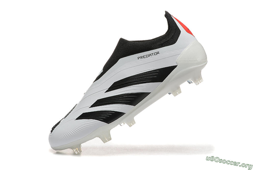 Adidas Predator 24 Elite Laceless FG Football Boots - White/Black/Red 5