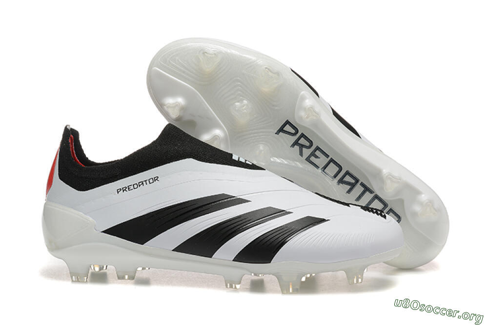 Adidas Predator 24 Elite Laceless FG Football Boots - White/Black/Red 2