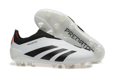 Adidas Predator 24 Elite Laceless FG Football Boots - White/Black/Red