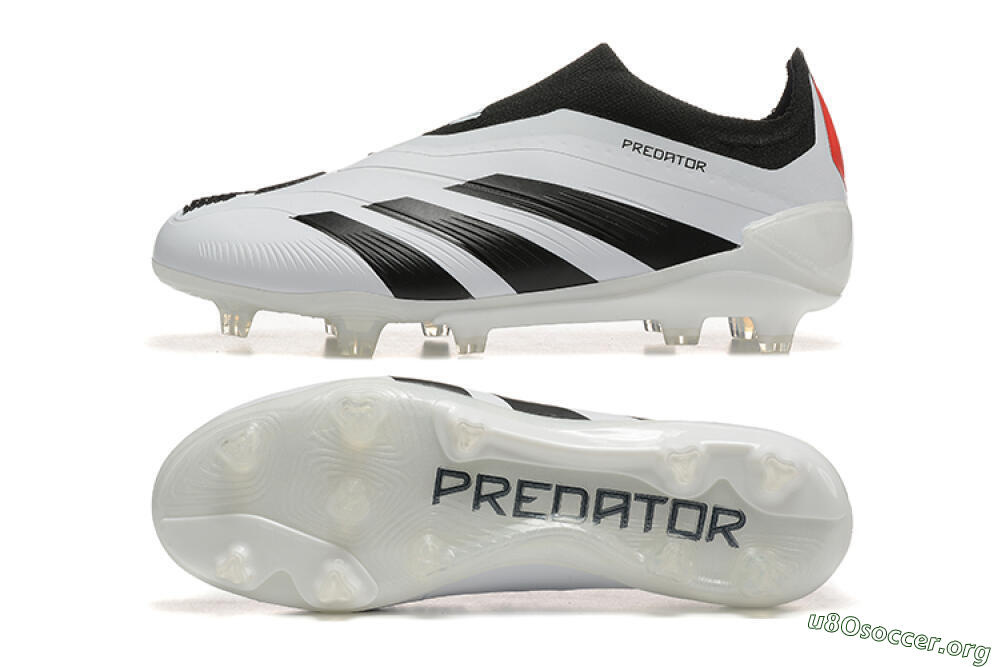 Adidas Predator 24 Elite Laceless FG Football Boots - White/Black/Red 1