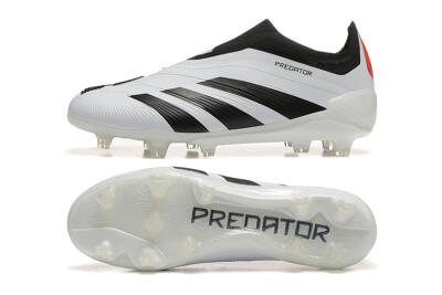 Adidas Predator 24 Elite Laceless FG Football Boots - White/Black/Red