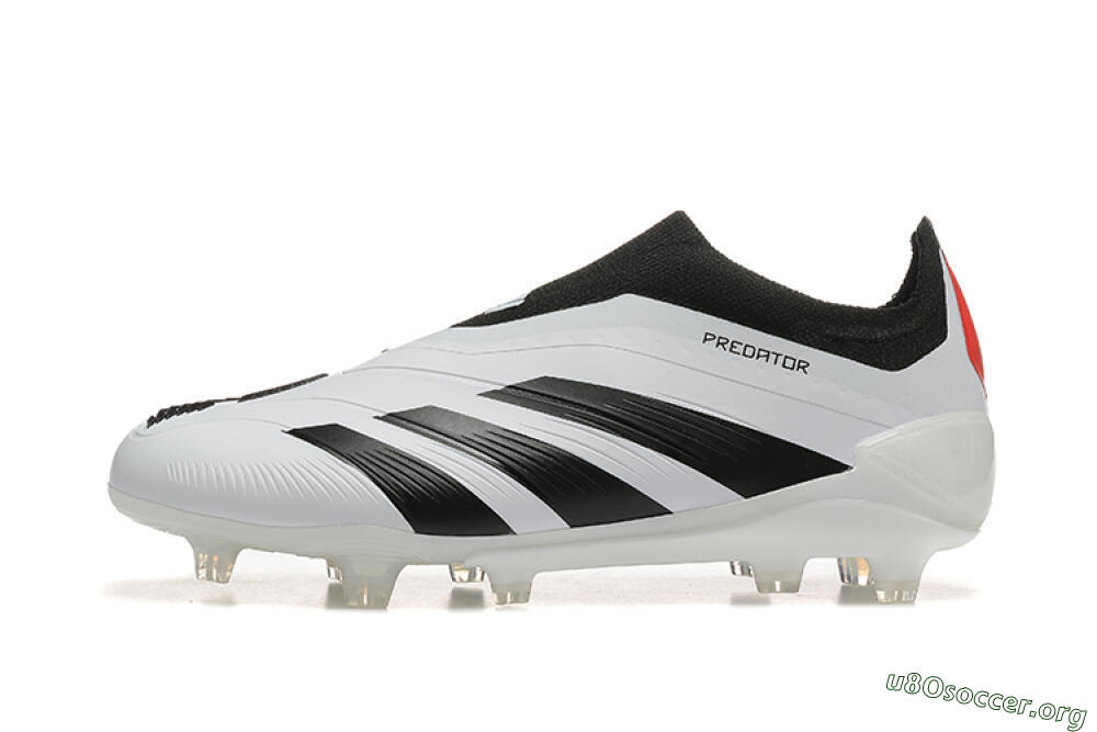 Adidas Predator 24 Elite Laceless FG Football Boots - White/Black/Red 3