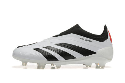 Adidas Predator 24 Elite Laceless FG Football Boots - White/Black/Red