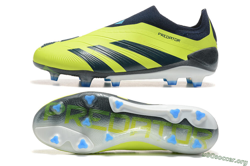 Adidas Predator 24 Elite Laceless FG Football Boots - Yellow/Black/Blue 1