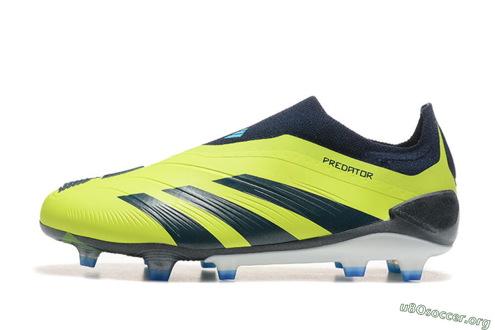 Adidas Predator 24 Elite Laceless FG Football Boots - Yellow/Black/Blue 3