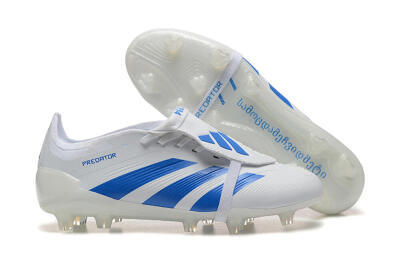 Adidas Predator Elite Foldover Tongue FG Football Boots - White/Blue