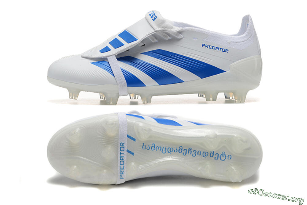 Adidas Predator Elite Foldover Tongue FG Football Boots - White/Blue 1
