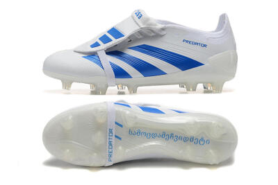 Adidas Predator Elite Foldover Tongue FG Football Boots - White/Blue