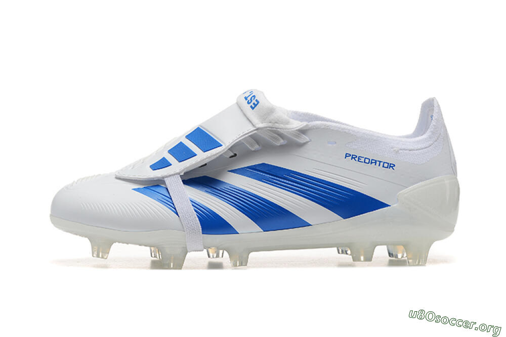 Adidas Predator Elite Foldover Tongue FG Football Boots - White/Blue 3