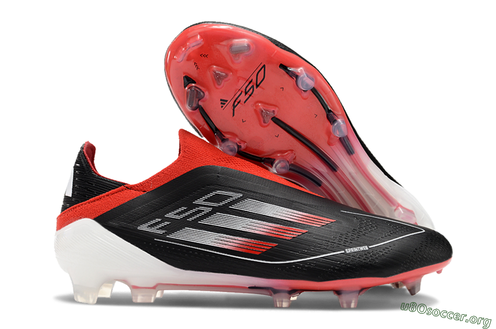 Adidas F50 Elite Laceless FG Football Boots - Black/Red/White 2