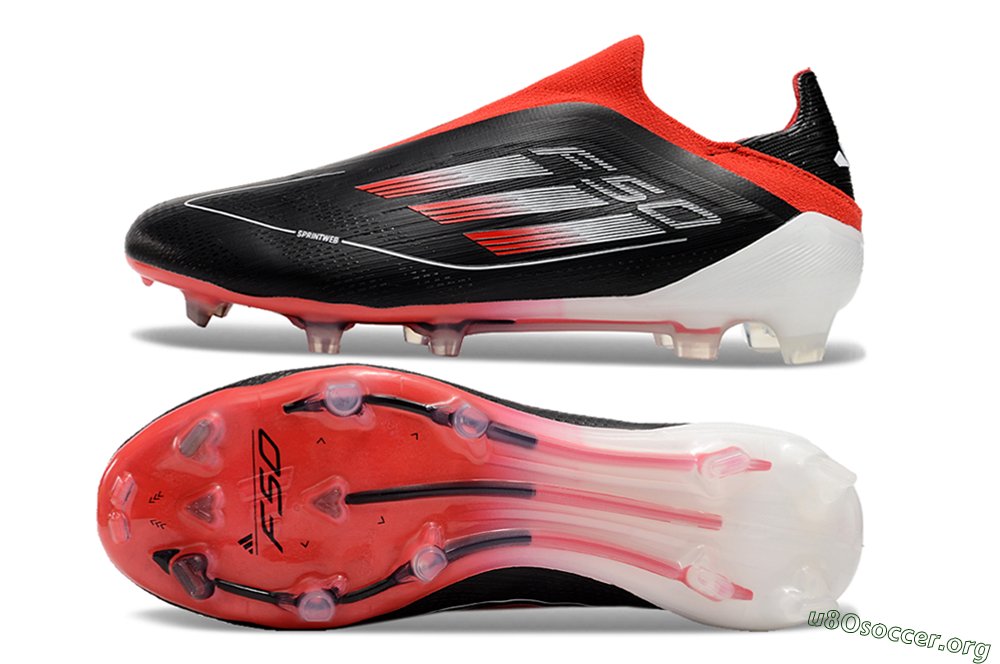 Adidas F50 Elite Laceless FG Football Boots - Black/Red/White 1