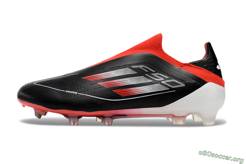 Adidas F50 Elite Laceless FG Football Boots - Black/Red/White 3