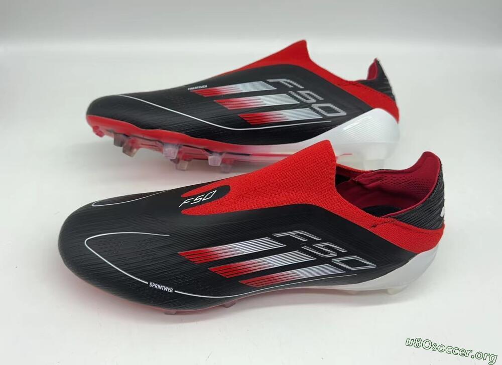 Adidas F50 Elite Laceless FG Football Boots - Black/Red/White