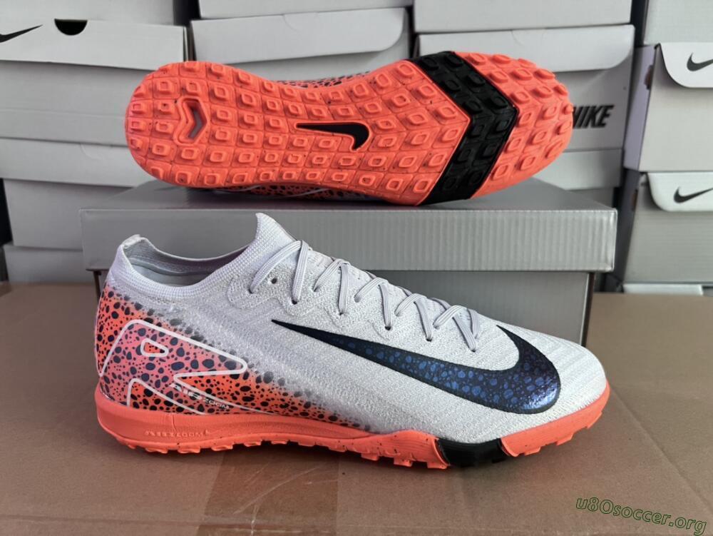 Nike Air Zoom Mercurial Vapor 15 Elite TF Football Shoes - Grey/Orange/Black