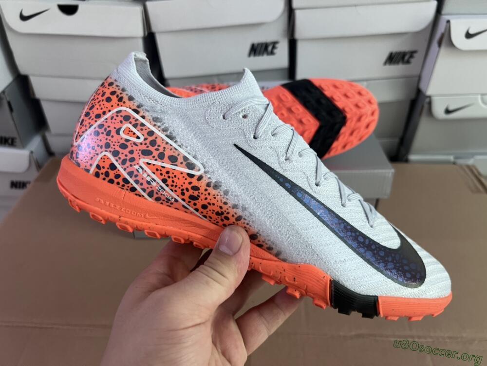Nike Air Zoom Mercurial Vapor 15 Elite TF Football Shoes - Grey/Orange/Black