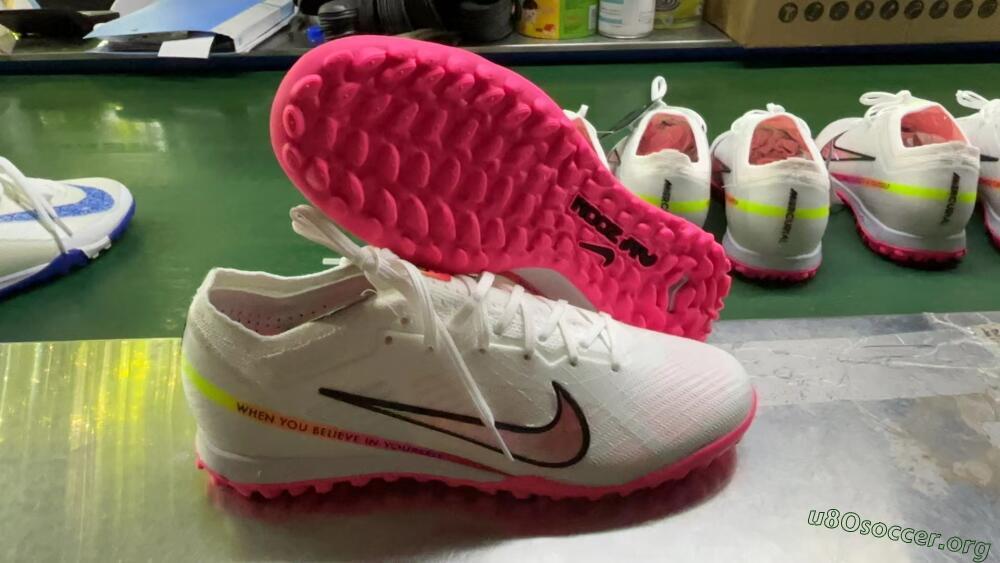 Nike Air Zoom Mercurial Vapor 15 Elite TF Football Shoes - White/Pink/Black/Yellow