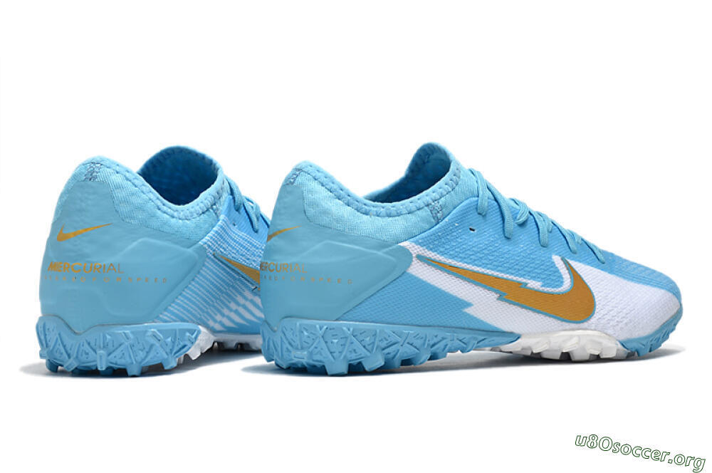 Nike Mercurial Vapor 13 Pro TF Football Shoes - Jade/White/Gold 6