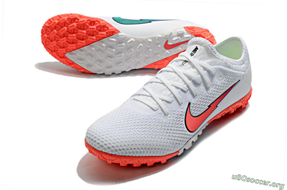 Nike Mercurial Vapor 13 Pro TF Football Shoes - White/Red 5