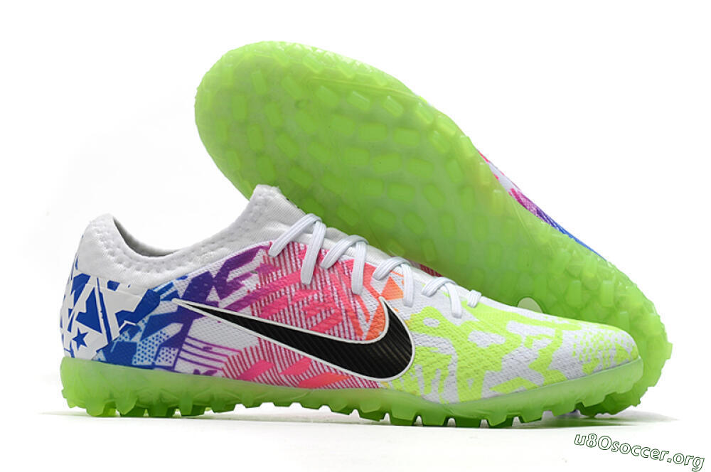 Nike Mercurial Vapor 13 Pro TF Football Shoes - White/Black/Pink/Blue 2