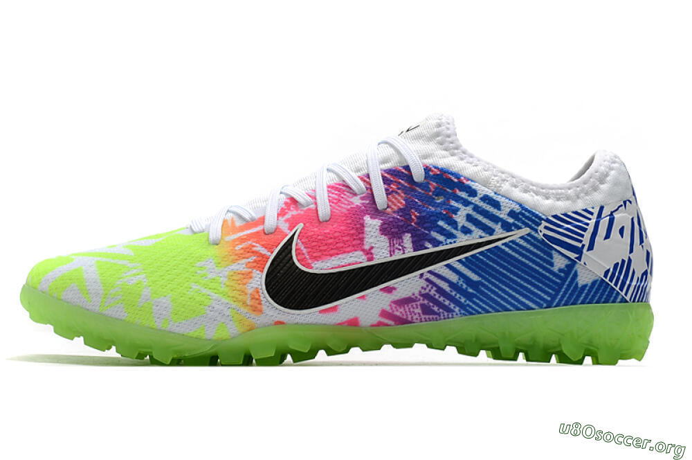 Nike Mercurial Vapor 13 Pro TF Football Shoes - White/Black/Pink/Blue 3